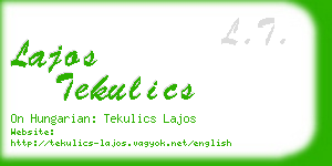 lajos tekulics business card